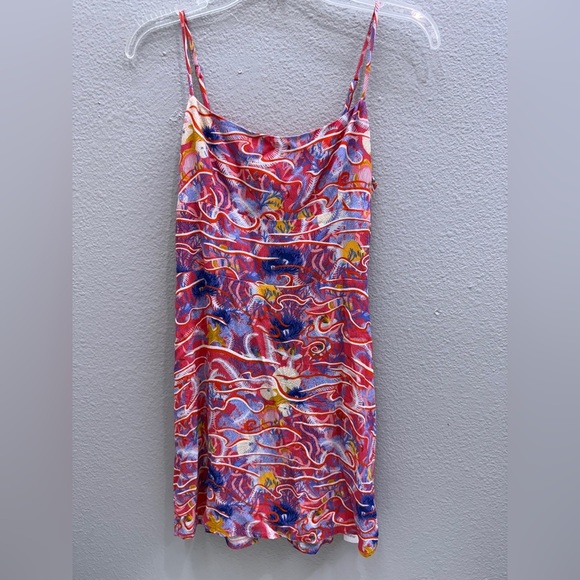 Aritzia Dress Sunday Best Small Mini  Colorful Abstract Print Summer Sleeveless - Picture 8 of 8